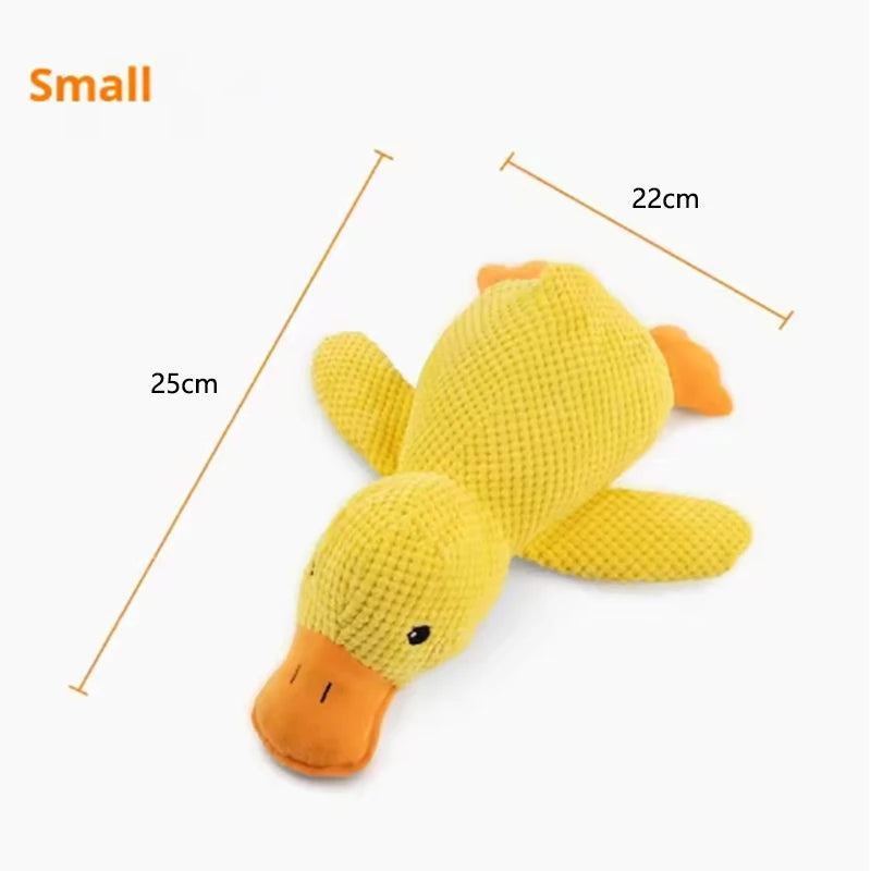 Hug Duck Dog Toy – Anxiety Relief & Boredom Buster for Small Dogs (Soft Fleece Squeaky Toy for Cuddling & Interactive Play)