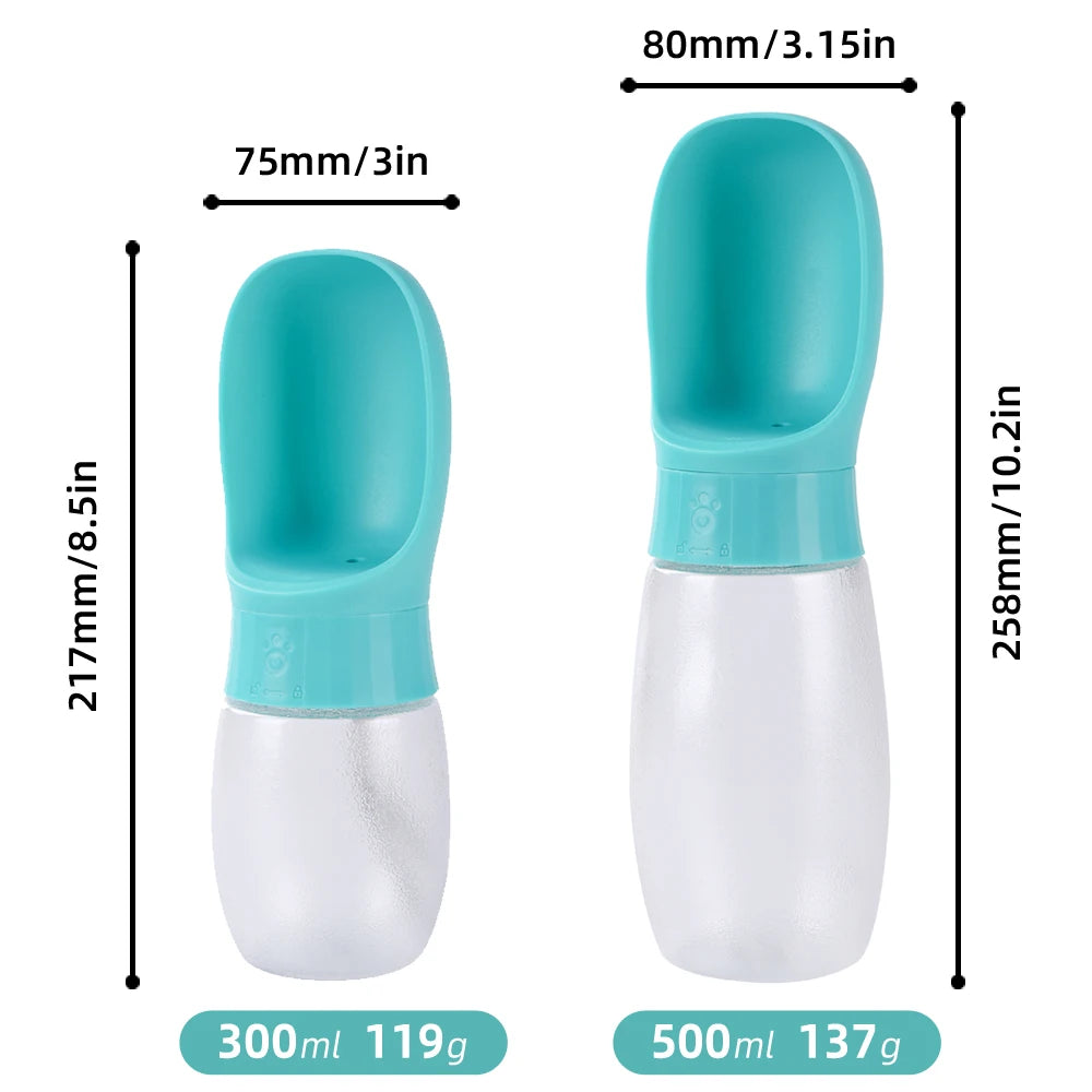 Holapet 300ml/500ml Portable Dog Water Bottle – Leak-Proof Travel Dispenser with Built-In Bowl for Small & Medium Dogs, Cats, Outdoor Hiking & Walking (Turquoise, White, Yellow