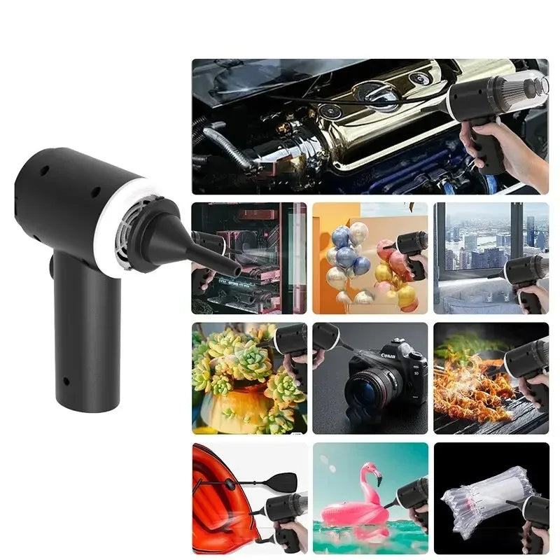 Handheld Car Vacuum Cleaner 60W – Portable Pet Hair Remover for Car, Sofa & Keyboard – Lightweight Dry Vac with Brush & Long Nozzle