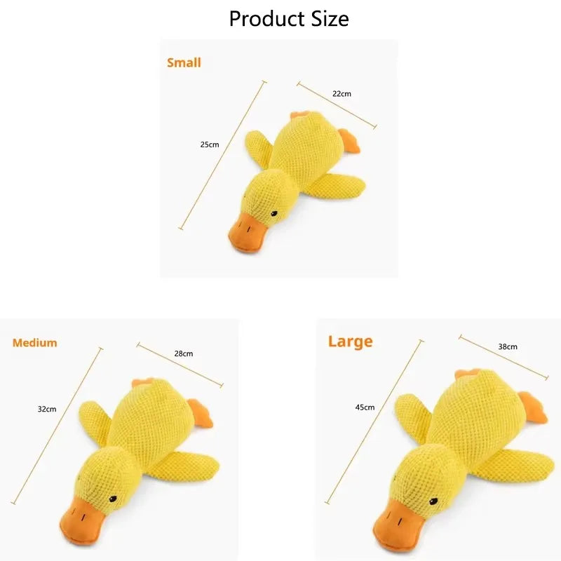 Hug Duck Dog Toy – Anxiety Relief & Boredom Buster for Small Dogs (Soft Fleece Squeaky Toy for Cuddling & Interactive Play)
