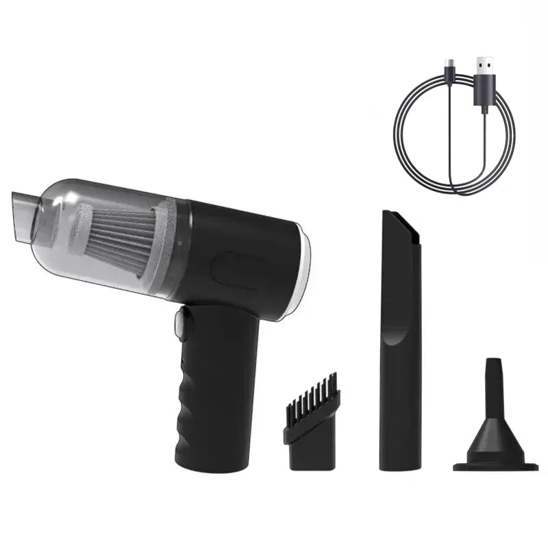 Handheld Car Vacuum Cleaner 60W – Portable Pet Hair Remover for Car, Sofa & Keyboard – Lightweight Dry Vac with Brush & Long Nozzle