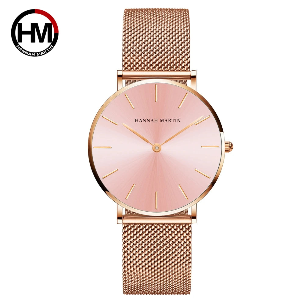 Hannah Martin Damen Uhr – Elegante Armbanduhr mit Edelstahl Mesh-Armband