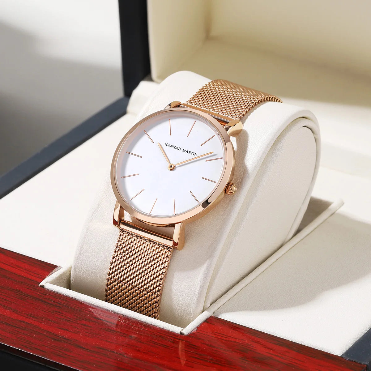 Hannah Martin Damen Uhr – Elegante Armbanduhr mit Edelstahl Mesh-Armband