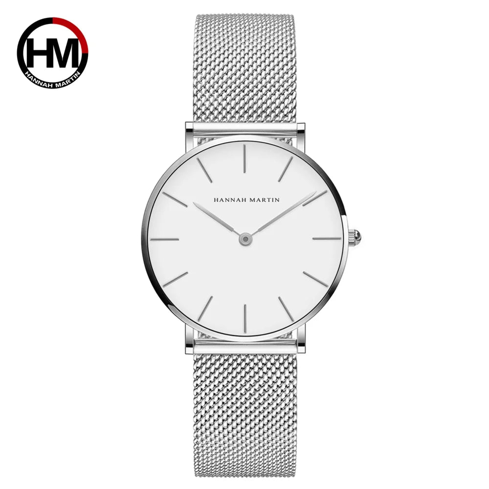 Hannah Martin Damen Uhr – Elegante Armbanduhr mit Edelstahl Mesh-Armband