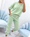 Women's Artistic Vintage Style Set – Polyester & Cashmere Blend – Solid Color Casual Wear for Everyday Elegance