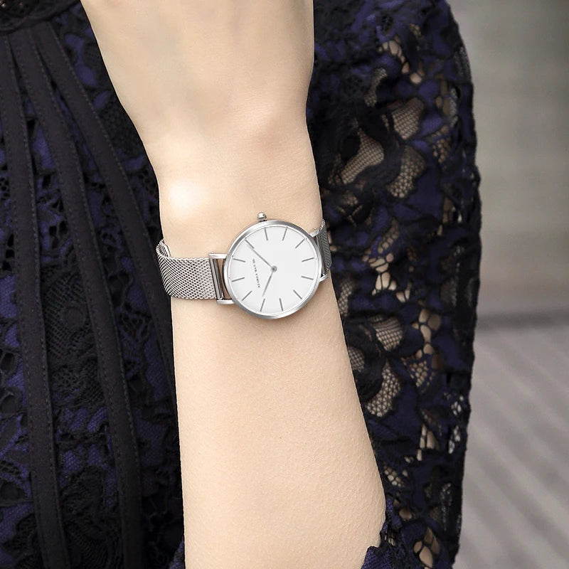 Hannah Martin Damen Uhr – Elegante Armbanduhr mit Edelstahl Mesh-Armband