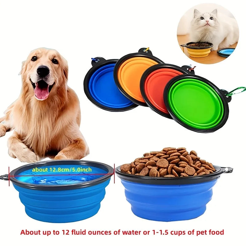 Collapsible Pet Travel Bowl – Portable Silicone Food & Water Bowl for Dogs and Cats