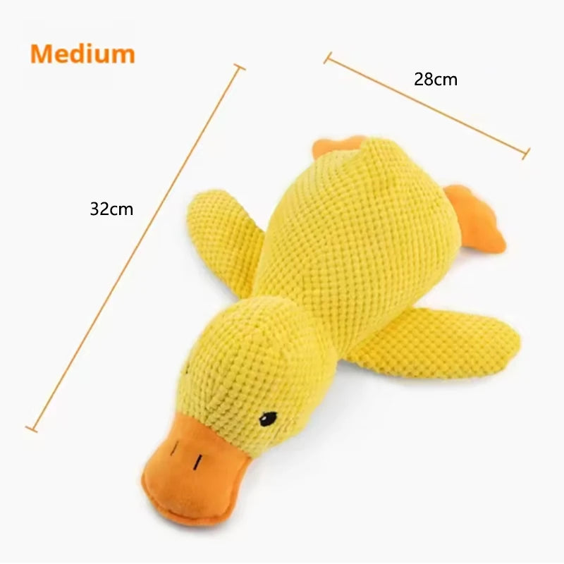 Hug Duck Dog Toy – Anxiety Relief & Boredom Buster for Small Dogs (Soft Fleece Squeaky Toy for Cuddling & Interactive Play)