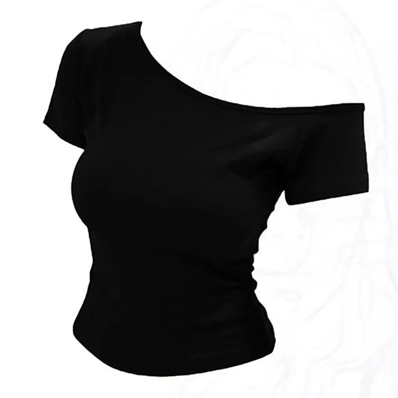 Elegant women’s one-shoulder fitted top, perfect for a modern and stylish look.