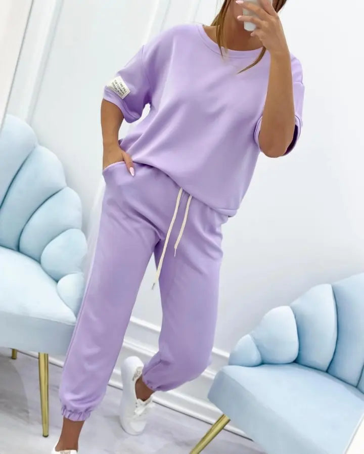 Women's Artistic Vintage Style Set – Polyester & Cashmere Blend – Solid Color Casual Wear for Everyday Elegance