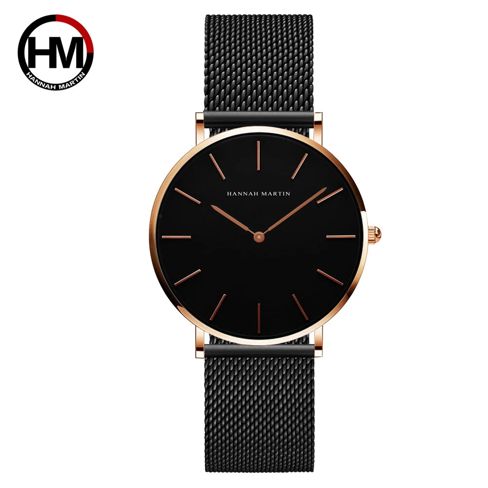 Hannah Martin Damen Uhr – Elegante Armbanduhr mit Edelstahl Mesh-Armband