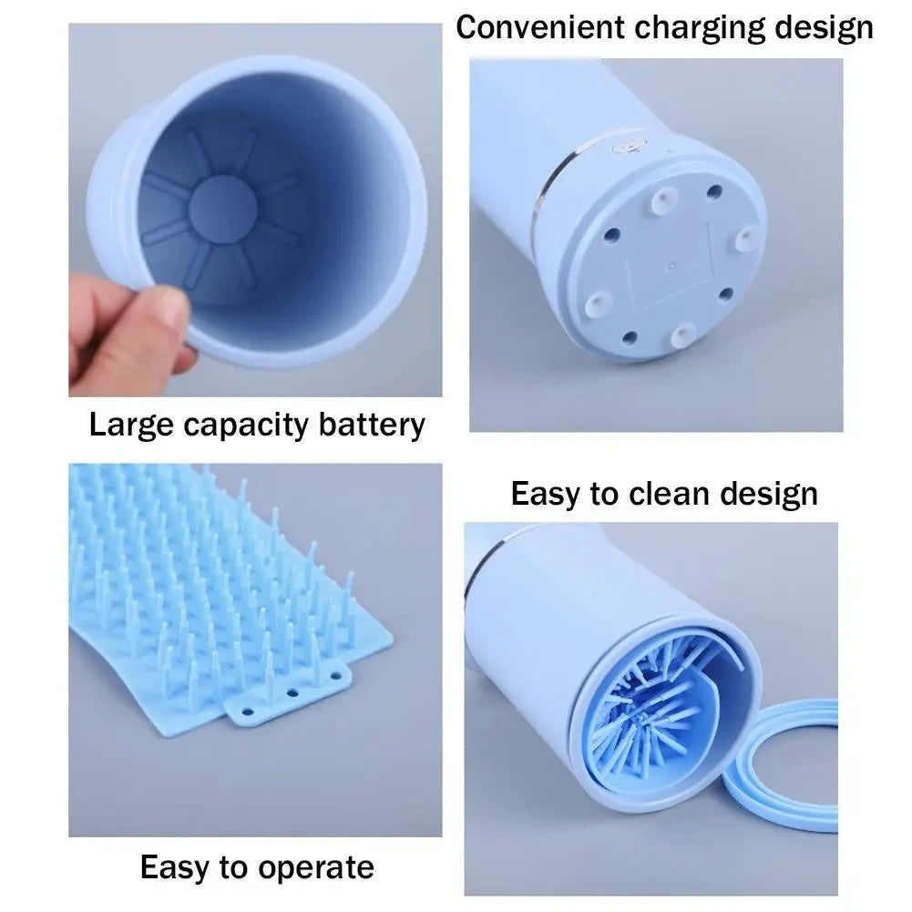 🐾 Electric Dog Paw Washer – Automatic Pet Foot Cleaner Cup for Small, Medium & Large Dogs (USB Charging, Low Noise, Portable – with Soft Silicone Brushes)