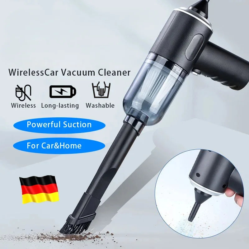 Handheld Car Vacuum Cleaner 60W – Portable Pet Hair Remover for Car, Sofa & Keyboard – Lightweight Dry Vac with Brush & Long Nozzle