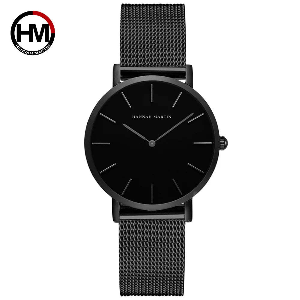 Hannah Martin Damen Uhr – Elegante Armbanduhr mit Edelstahl Mesh-Armband
