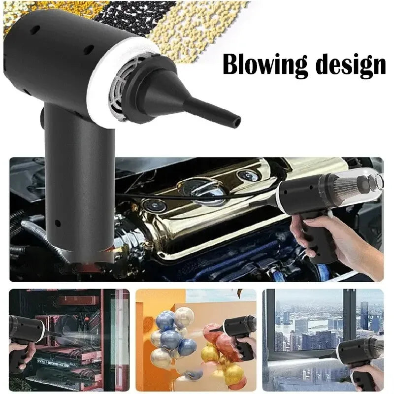 Handheld Car Vacuum Cleaner 60W – Portable Pet Hair Remover for Car, Sofa & Keyboard – Lightweight Dry Vac with Brush & Long Nozzle